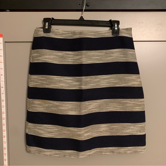 LOFT Dresses & Skirts - LOFT Navy and Cream Striped Nautical Cotton Mini Skirt